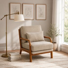 Wooden Lounge Chair (Option: Camel)