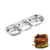 Stainless Steel Square Sauce Dish Hotpot Seasoning Disc
