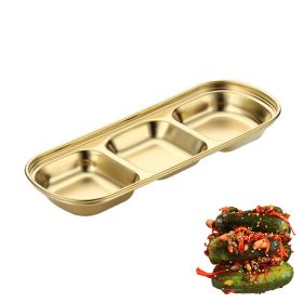 Stainless Steel Square Sauce Dish Hotpot Seasoning Disc (Color: Gold, Type: Dish)