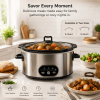 6/8 Quart Slow Cooker with 3 Cooking Settings, Non-Stick Ceramic Inner Pot, Dishwasher-Safe Lid, Multi-Functional Slow Cooker for Soups, Stews