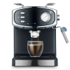 Italian espresso machine with semi-automatic coffee brewing, pressure gauge, milk frother, steam bar, 1350W 51mm grinder
