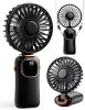 Portable Handheld Fan, 4000mAh Battery Operated 3 in 1 Multifunction Personal Travel Fans with Digital Display, 90° Foldable Desk Fans with Base