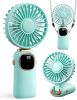 Portable Handheld Fan, 4000mAh Battery Operated 3 in 1 Multifunction Personal Travel Fans with Digital Display, 90° Foldable Desk Fans with Base