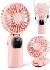Portable Handheld Fan, 4000mAh Battery Operated 3 in 1 Multifunction Personal Travel Fans with Digital Display, 90° Foldable Desk Fans with Base