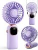 Portable Handheld Fan, 4000mAh Battery Operated 3 in 1 Multifunction Personal Travel Fans with Digital Display, 90° Foldable Desk Fans with Base