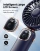 Portable Handheld Fan, 4000mAh Battery Operated 3 in 1 Multifunction Personal Travel Fans with Digital Display, 90° Foldable Desk Fans with Base
