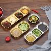 Stainless Steel Square Sauce Dish Hotpot Seasoning Disc