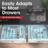 Silverware Organizer - Expandable Kitchen Drawer Organizer, Adjustable Utensil Organizer, Cutlery Tray for Forks, Knives