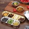 Stainless Steel Square Sauce Dish Hotpot Seasoning Disc
