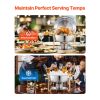 Chafing Dish Buffet Set, 5 Qt 4 Pack, Stainless Steel Chafer with 4 Full Size Pans, Round Catering Warmer Server with Lid Water Pan Folding Stand Clip