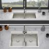 Topmount Drop-in Kitchen Double Sink (50/50) - 16 Gauge with Two 10" Deep Basins, Brushed Nickel