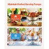 Chafing Dish Buffet Set, 5 Qt 4 Pack, Stainless Steel Chafer with 4 Full Size Pans, Round Catering Warmer Server with Lid Water Pan Folding Stand Clip