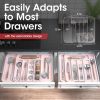 Silverware Organizer - Expandable Kitchen Drawer Organizer, Adjustable Utensil Organizer, Cutlery Tray for Forks, Knives