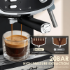 Italian espresso machine with semi-automatic coffee brewing, pressure gauge, milk frother, steam bar, 1350W 51mm grinder