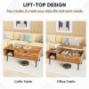 Lift Top Coffee Tables For Living Room 39.37"x19.7" Desk Tea Wood Dining Tables Adjustable Storage Shelf Easy Lift Or Lower