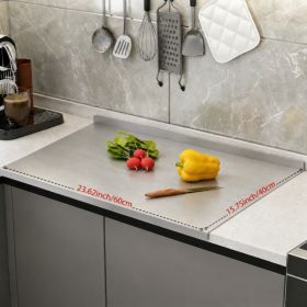 304 Stainless Steel Double-edge Chopping Board, Non-moldy And Easy To Clean. Suitable For Cutting Vegetables, Meat, Fish And Other Ingredients, And Ap (Option: 15.75inX23.62in)